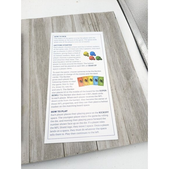 NFL-OPOLY Junior Game Replacement Board And Instructions - Picture 8 of 8